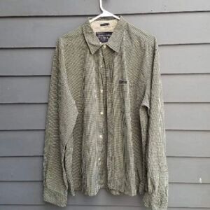 Vintage Mens Abercrombie & Fitch Green/tan Button Down Casual Shirt Size L